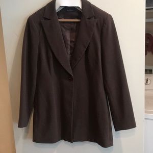 Brown jacket and pant suit